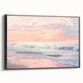 Coastal Wall Art: Pastel Sunset Ocean Waves Beach-Themed Print