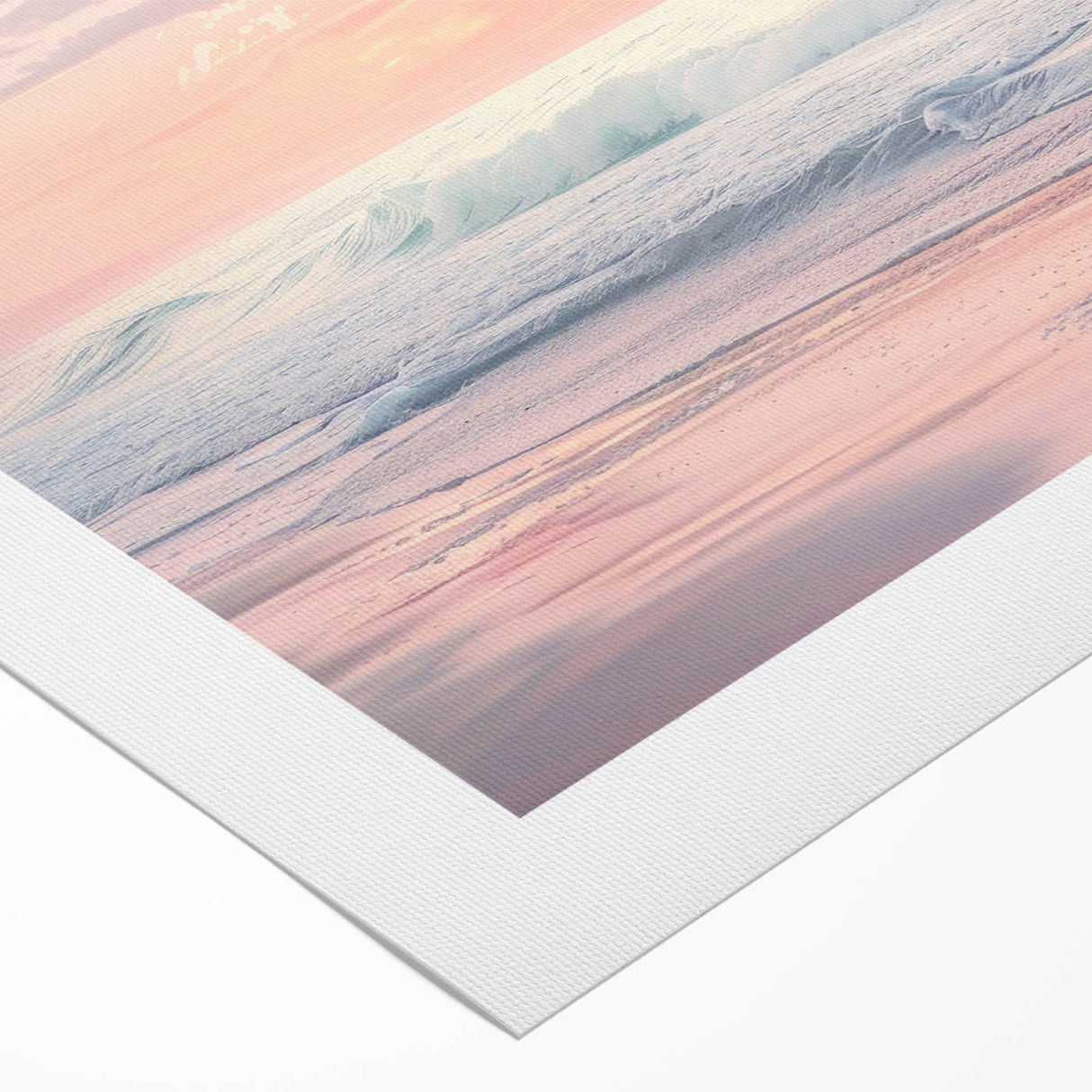 Coastal Wall Art: Pastel Sunset Ocean Waves Beach-Themed Print