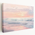 Coastal Wall Art: Pastel Sunset Ocean Waves Beach-Themed Print