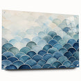 Abstract Coastal Wave Pattern Wall Art – Ocean-Themed Blue Print