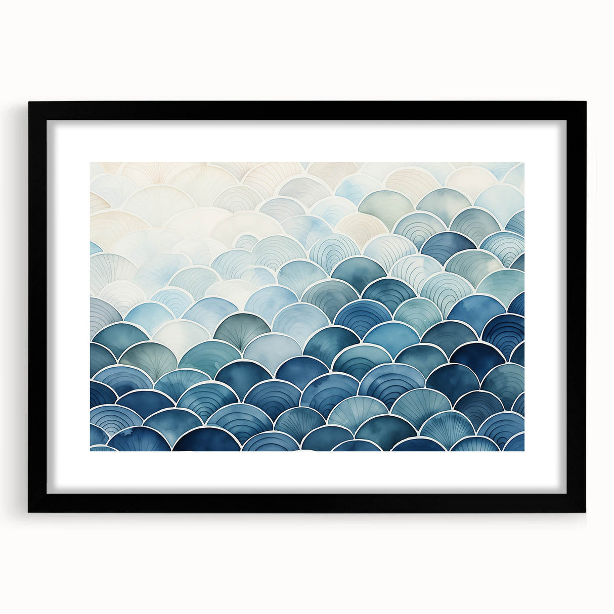 Abstract Coastal Wave Pattern Wall Art – Ocean-Themed Blue Print