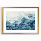 Abstract Coastal Wave Pattern Wall Art – Ocean-Themed Blue Print