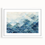 Abstract Coastal Wave Pattern Wall Art – Ocean-Themed Blue Print