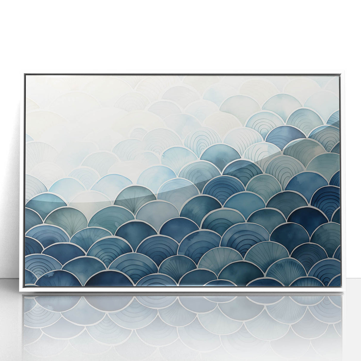 Abstract Coastal Wave Pattern Wall Art – Ocean-Themed Blue Print