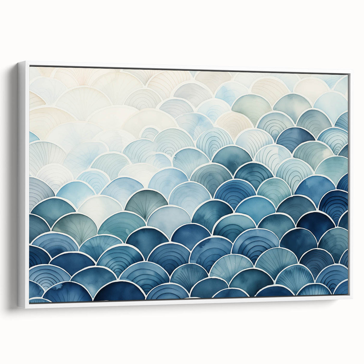 Abstract Coastal Wave Pattern Wall Art – Ocean-Themed Blue Print