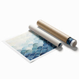 Abstract Coastal Wave Pattern Wall Art – Ocean-Themed Blue Print