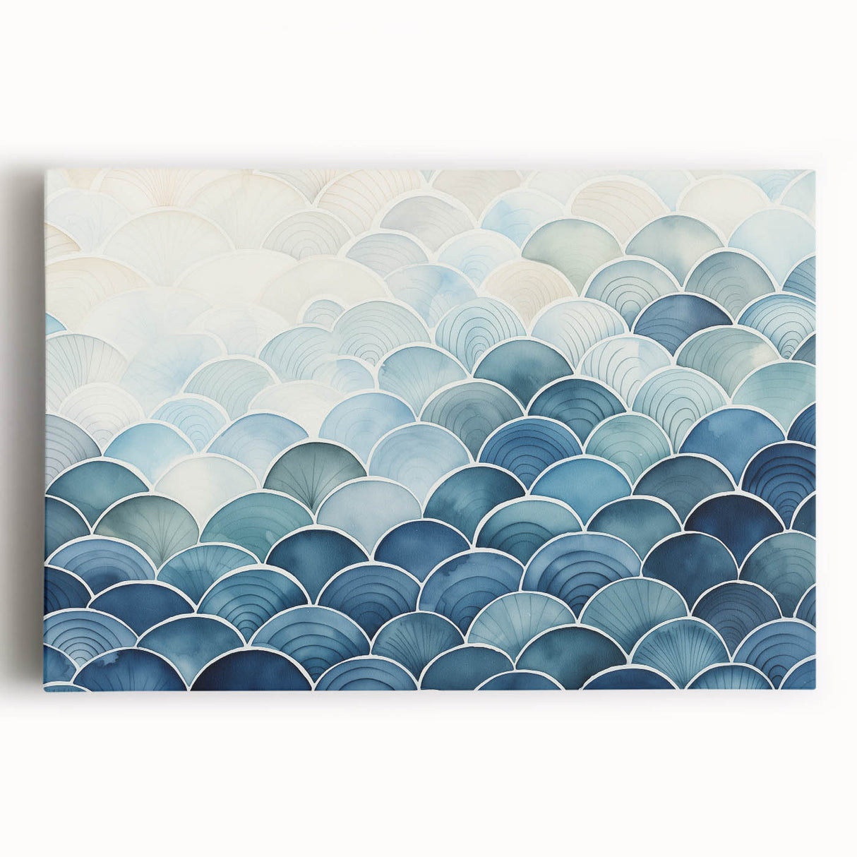 Abstract Coastal Wave Pattern Wall Art – Ocean-Themed Blue Print