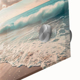 Coastal Wall Art: Vibrant Sunlit Ocean Waves Beach-Themed Canvas