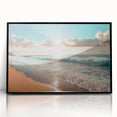 Coastal Wall Art: Vibrant Sunlit Ocean Waves Beach-Themed Canvas
