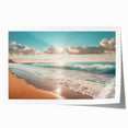 Coastal Wall Art: Vibrant Sunlit Ocean Waves Beach-Themed Canvas