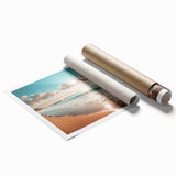 Coastal Wall Art: Vibrant Sunlit Ocean Waves Beach-Themed Canvas