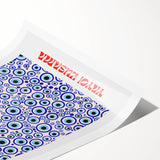 Abstract Modern Art – Contemporary Canvas with Vibrant Blue Circular Pattern