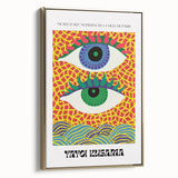 Contemporary Canvas Art – Abstract Eye Design Inspired by Yayoi Kusama