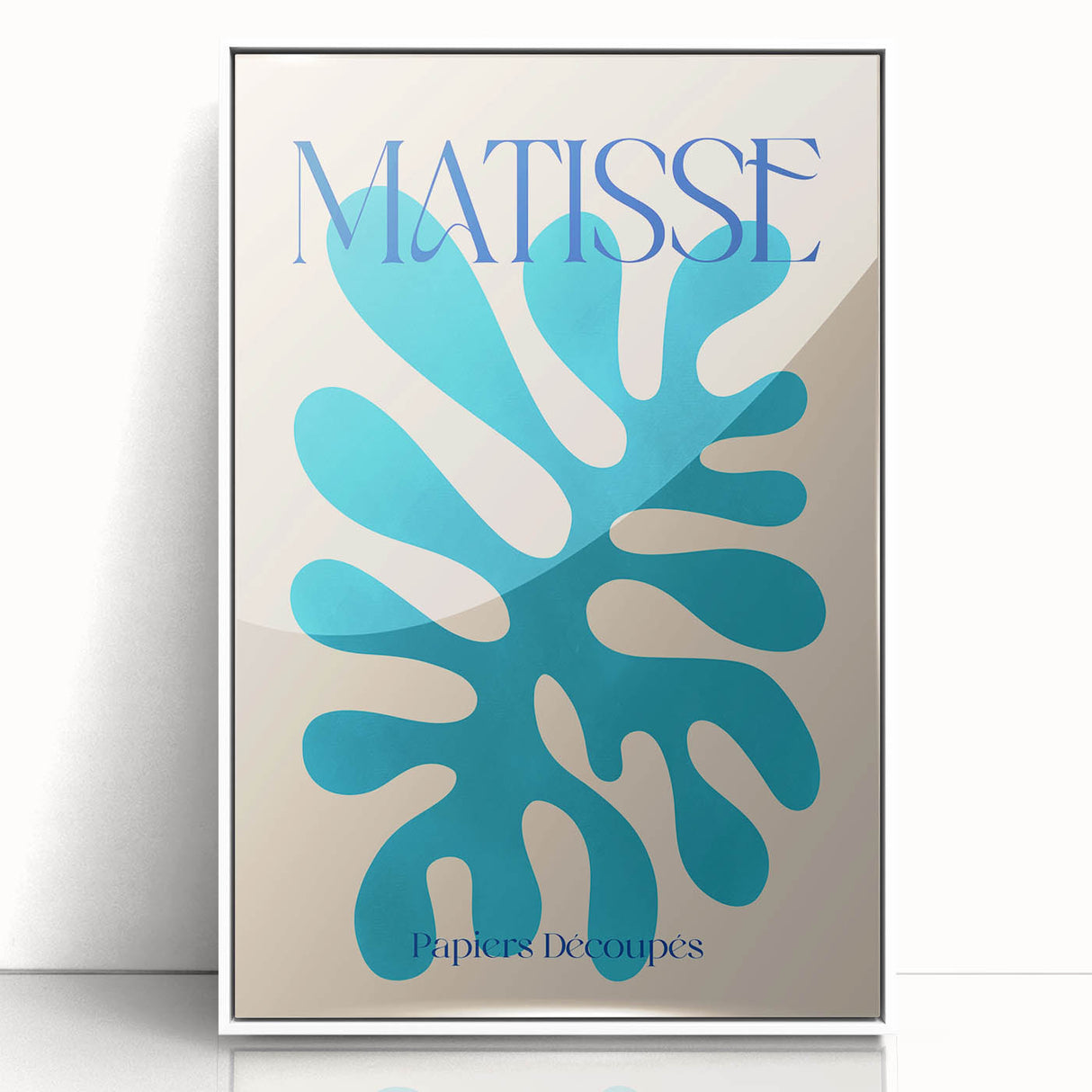 Modern Wall Art – Matisse-Inspired Abstract Canvas with Blue Cutouts