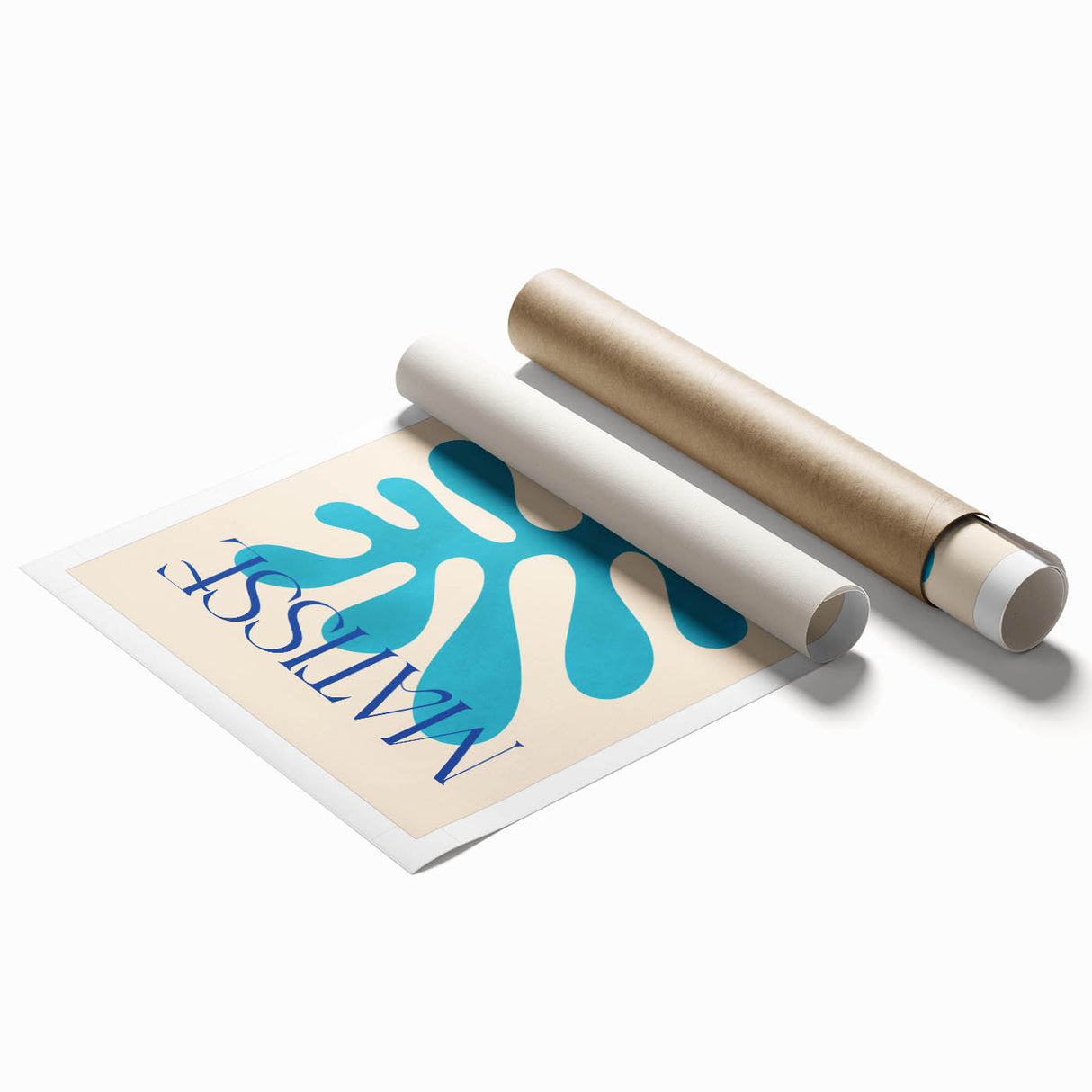 Modern Wall Art – Matisse-Inspired Abstract Canvas with Blue Cutouts