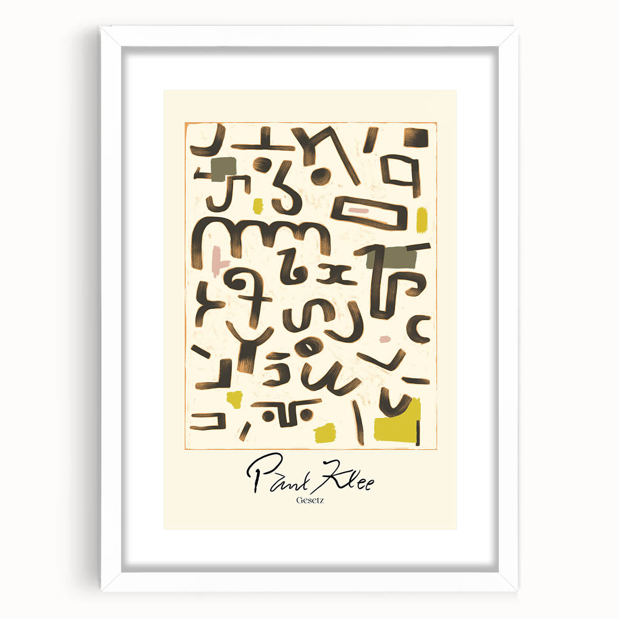 Modern Abstract Wall Art – Paul Klee-Inspired "Gesetz" Canvas Print