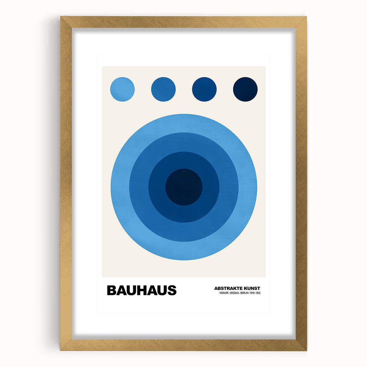 Modern Bauhaus Wall Decor - Contemporary Art Prints with Blue Circles