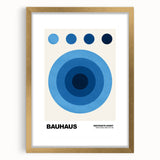 Modern Bauhaus Wall Decor - Contemporary Art Prints with Blue Circles