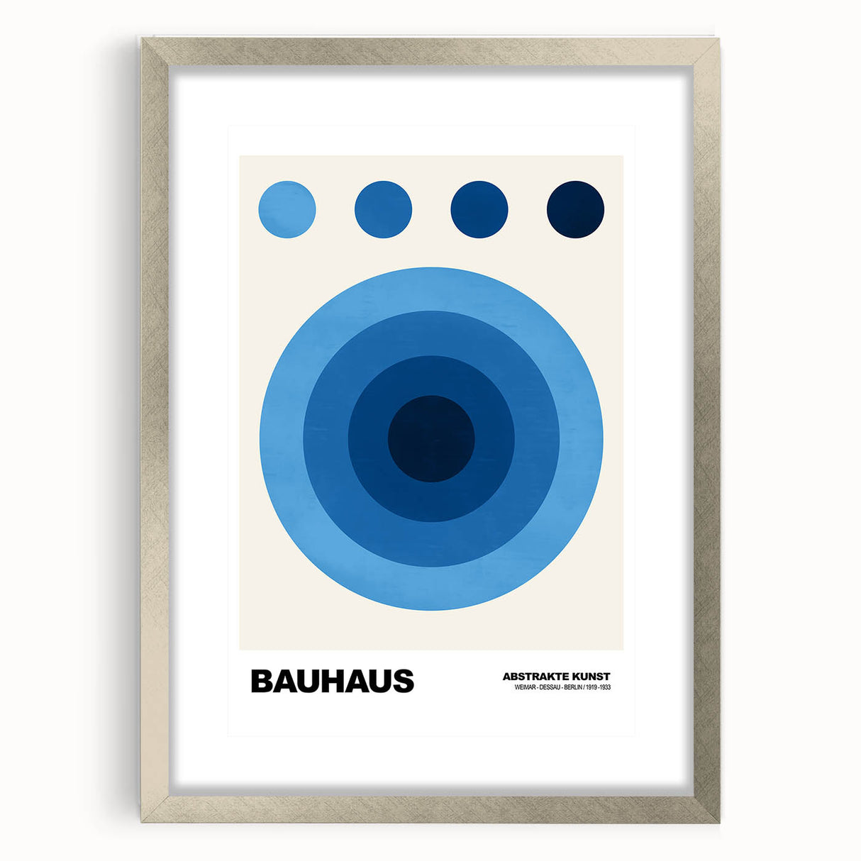 Modern Bauhaus Wall Decor - Contemporary Art Prints with Blue Circles