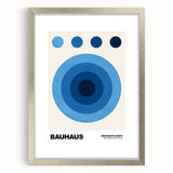 Modern Bauhaus Wall Decor - Contemporary Art Prints with Blue Circles