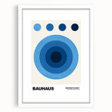 Modern Bauhaus Wall Decor - Contemporary Art Prints with Blue Circles