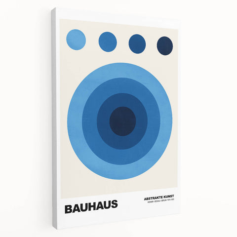 Modern Bauhaus Wall Decor - Contemporary Art Prints with Blue Circles