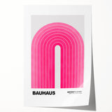 Bauhaus Modern Wall Decor - Contemporary Art Prints with Pink Arch