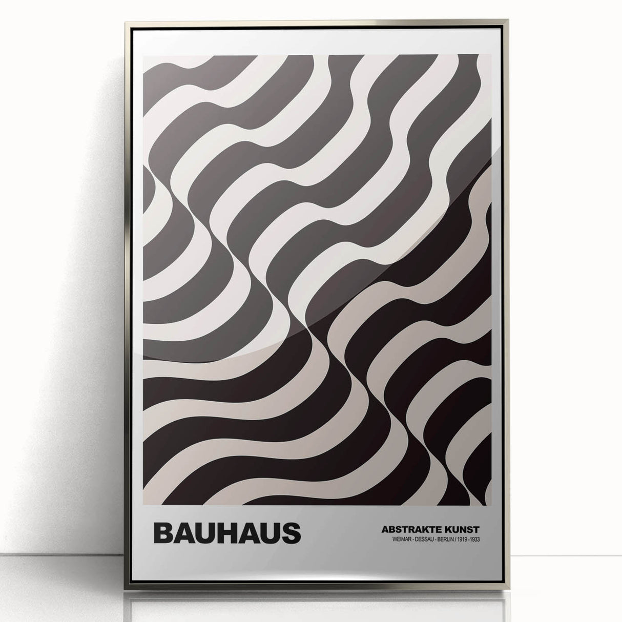 Abstract Modern Art - Contemporary Wall Decor with Wavy Bauhaus Design