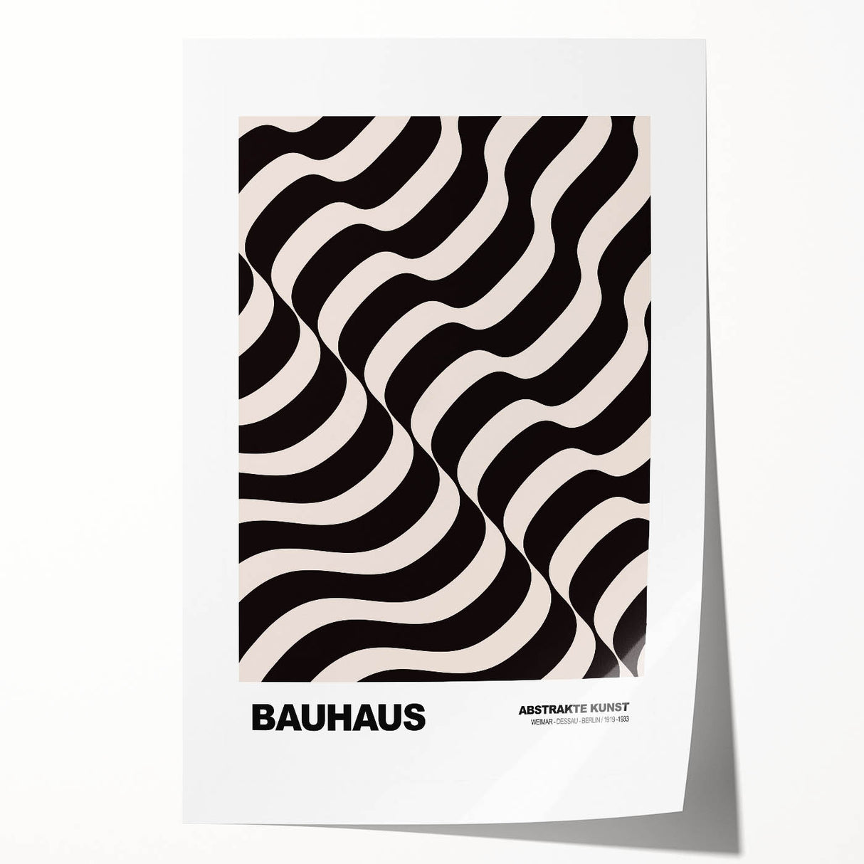 Abstract Modern Art - Contemporary Wall Decor with Wavy Bauhaus Design