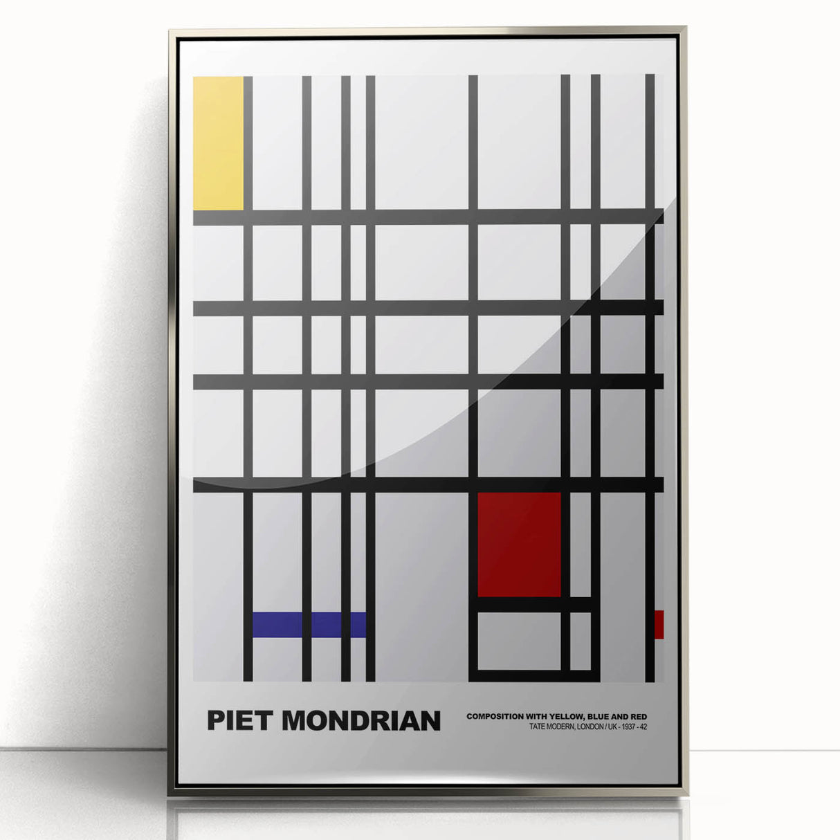 Abstract Modern Art - Mondrian-Inspired Geometric Wall Decor Canvas