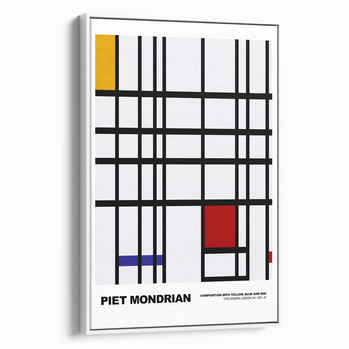 Abstract Modern Art - Mondrian-Inspired Geometric Wall Decor Canvas