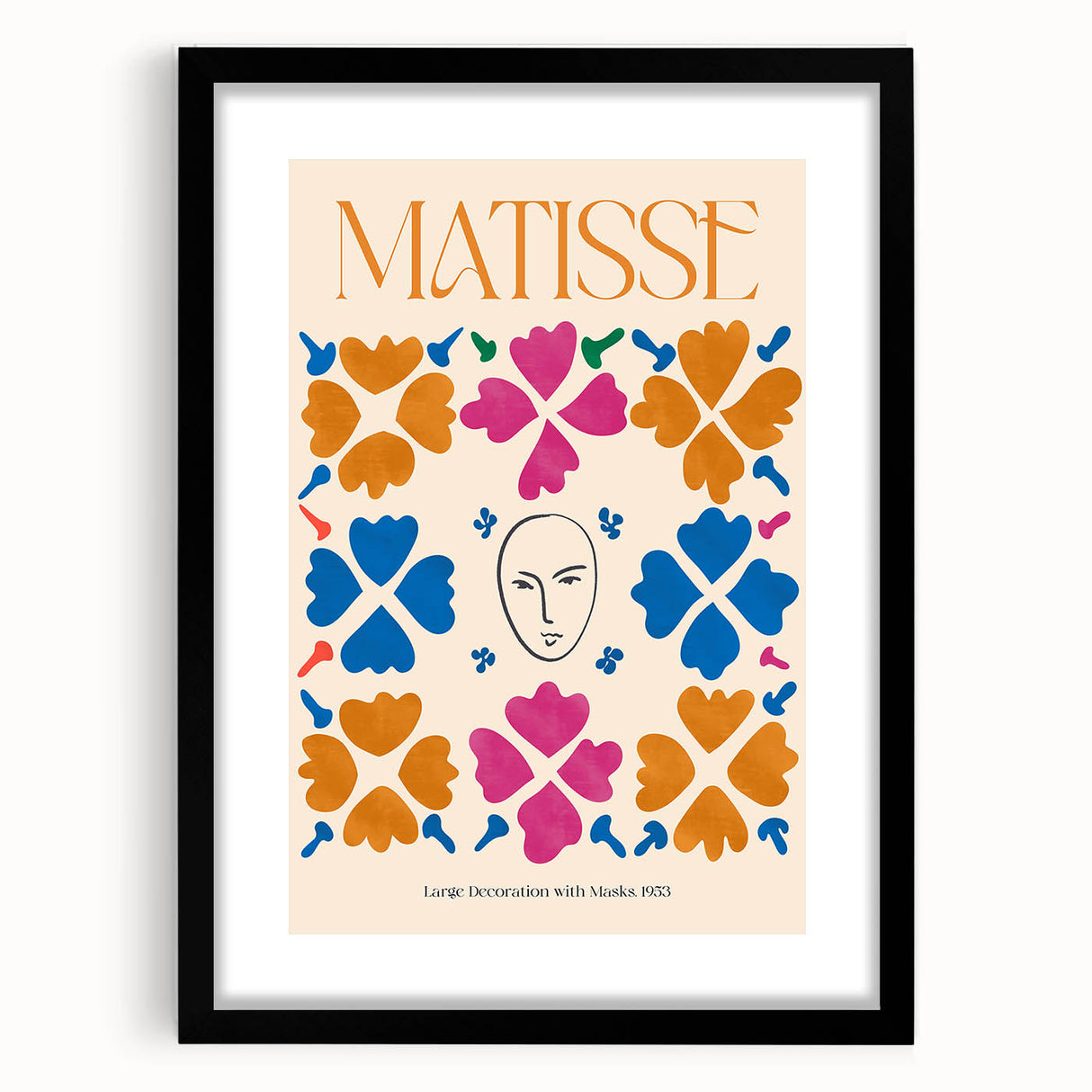 Contemporary Art Prints – Large Decoration with Masks, Modern Wall Decor