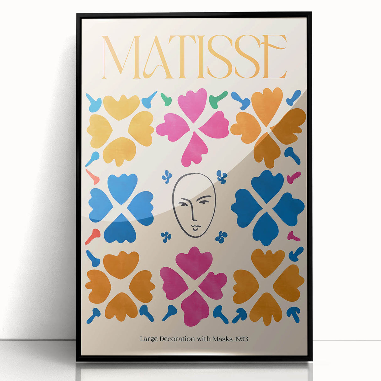 Contemporary Art Prints – Large Decoration with Masks, Modern Wall Decor