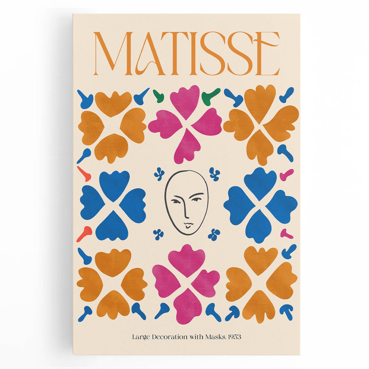 Contemporary Art Prints – Large Decoration with Masks, Modern Wall Decor