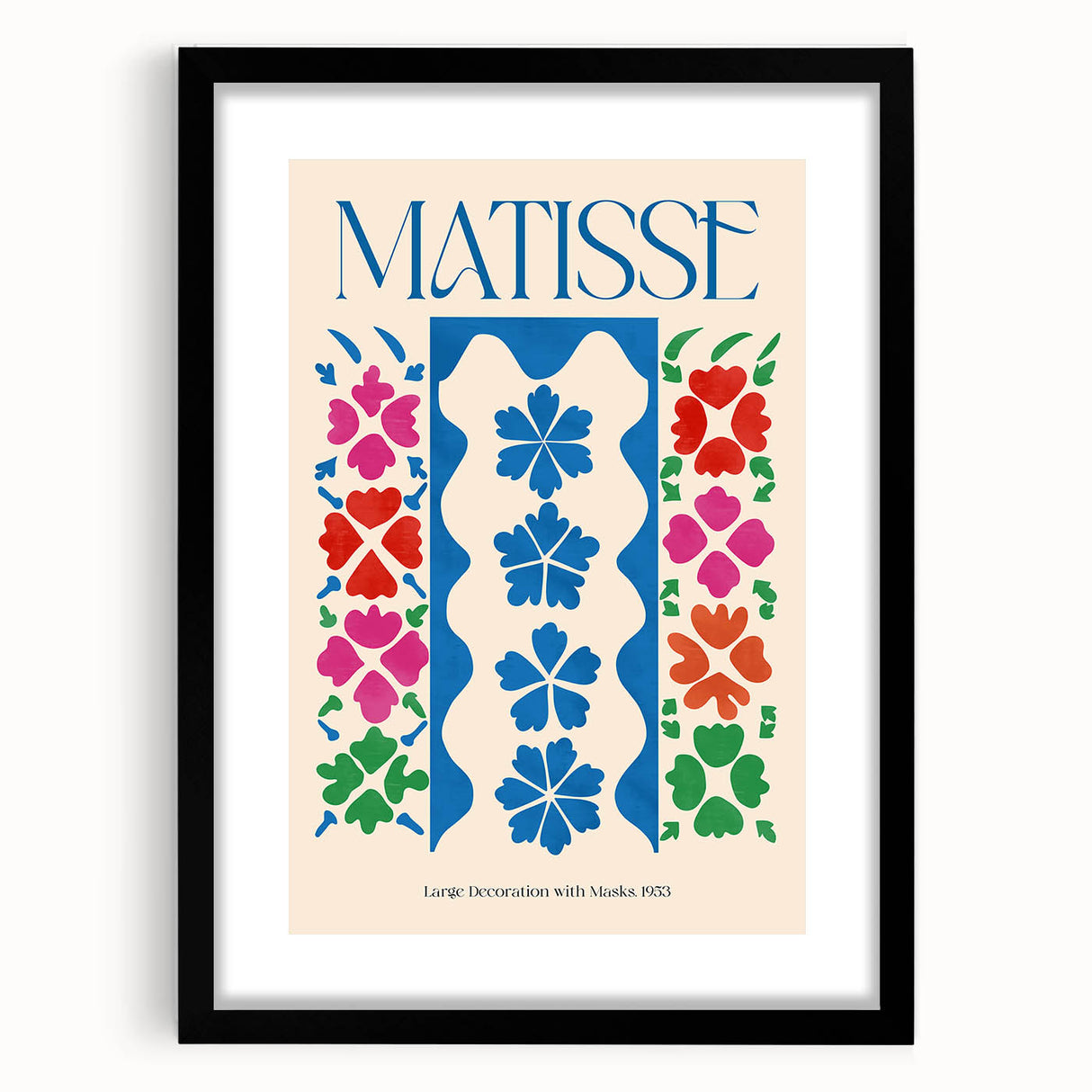 Contemporary Art Prints – Abstract Large Decoration with Masks, Modern Decor