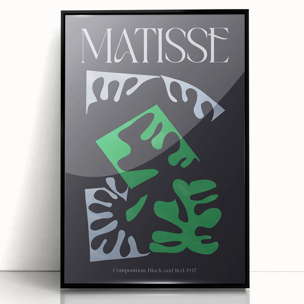 Contemporary Art Prints – Composition Black and Green, Modern Wall Decor