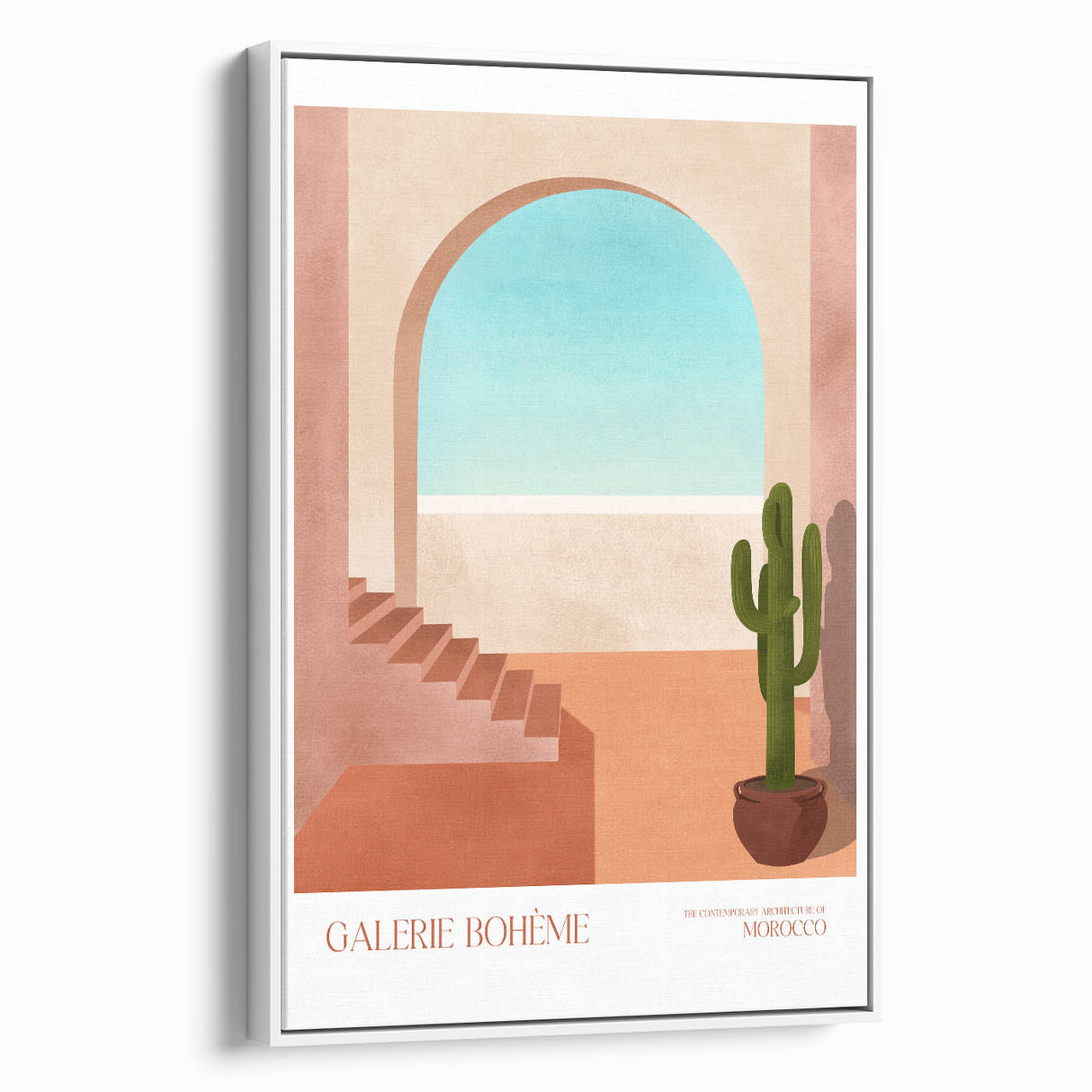 Contemporary Art Prints - Modern Wall Decor with Moroccan Staircase Scene
