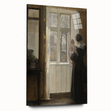 Woman with Child by Window – Dark Academia Wall Art, Vintage Gothic Prints