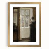 Woman with Child by Window – Dark Academia Wall Art, Vintage Gothic Prints