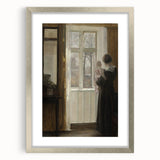 Woman with Child by Window – Dark Academia Wall Art, Vintage Gothic Prints