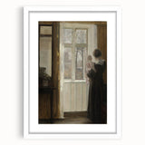 Woman with Child by Window – Dark Academia Wall Art, Vintage Gothic Prints