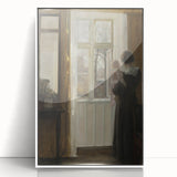 Woman with Child by Window – Dark Academia Wall Art, Vintage Gothic Prints