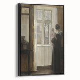 Woman with Child by Window – Dark Academia Wall Art, Vintage Gothic Prints