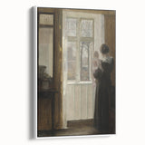 Woman with Child by Window – Dark Academia Wall Art, Vintage Gothic Prints