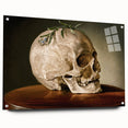Skull with Greenery – Dark Academia Wall Art, Gothic Literature Art
