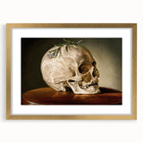 Skull with Greenery – Dark Academia Wall Art, Gothic Literature Art