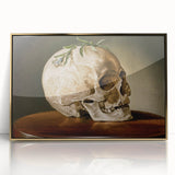 Skull with Greenery – Dark Academia Wall Art, Gothic Literature Art