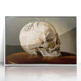 Skull with Greenery – Dark Academia Wall Art, Gothic Literature Art