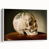 Skull with Greenery – Dark Academia Wall Art, Gothic Literature Art