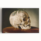 Skull with Greenery – Dark Academia Wall Art, Gothic Literature Art
